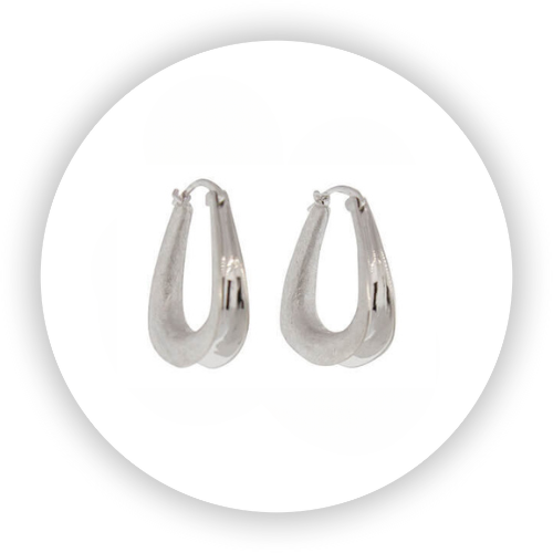Square Anticlastic Hoop Earring - Medium, White
