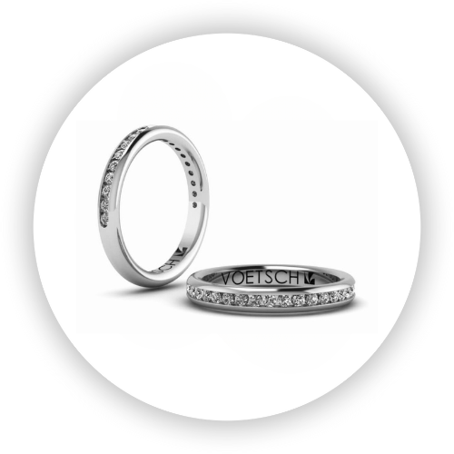 Diamond Channel Band in 18k White Gold
