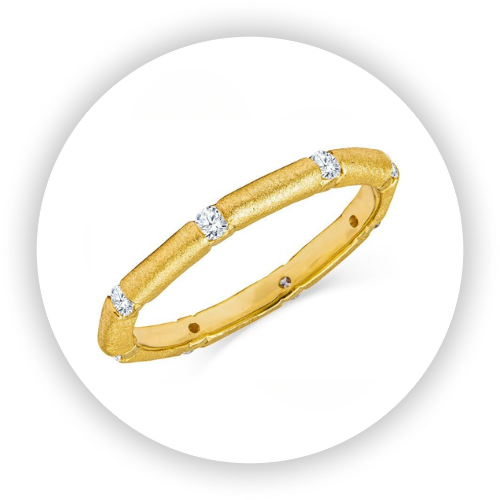Wahine Surfer Stripe Diamond Eternity Band 18k Gold
