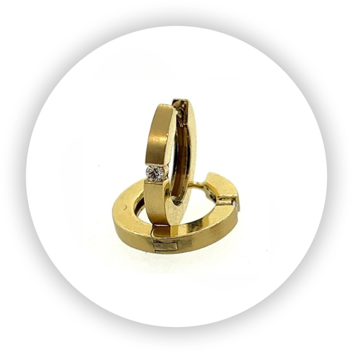 14k Hinged Hoops with Diamonds