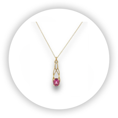 Flame Pendant With Oval Pink Topaz Flame Pendant With Oval Pink Topaz