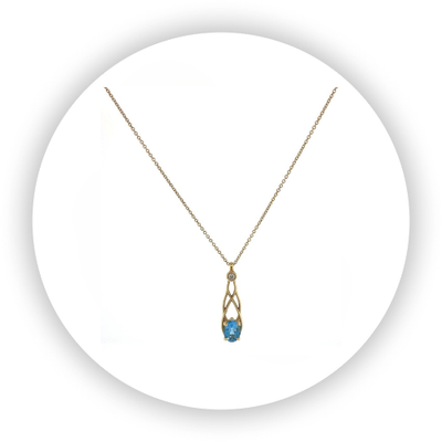 Flame Pendant With Oval Blue Topaz Flame Pendant With Oval Blue Topaz
