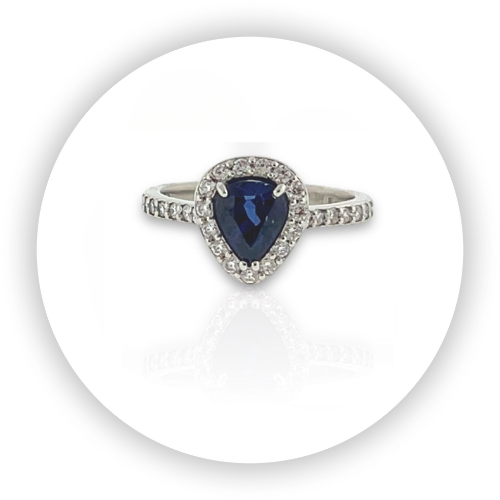 Pear Shape Ceylon Sapphire Ring