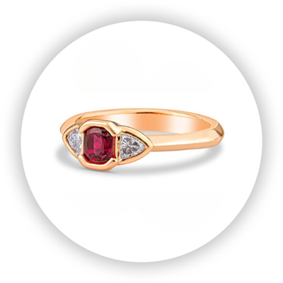 Rose Gold Ruby Diamond Ring