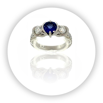 Sapphire + Diamond Petalo Platinum Ring Sapphire + Diamond Petalo Platinum Ring