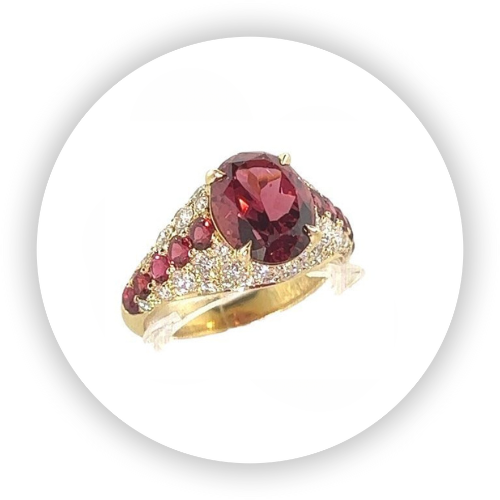 Spinel Ring with Diamond Pave