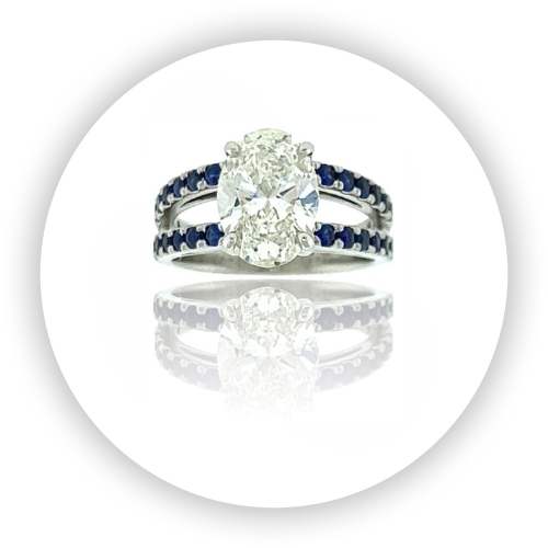 Split Shank Sapphire + Lab Grown Diamond Ring
