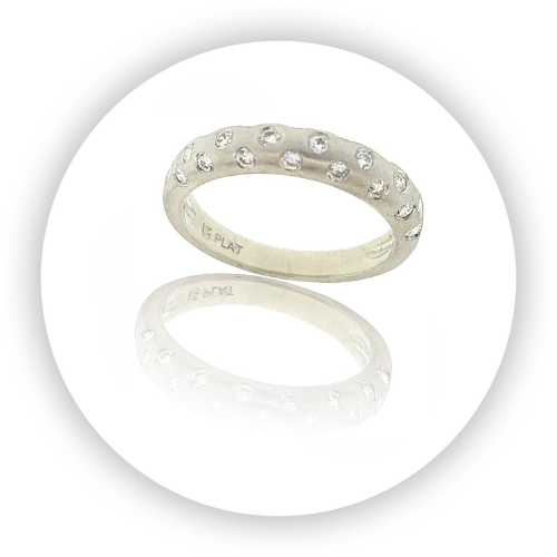 Platinum Polka Dot Diamond Stacker Ring