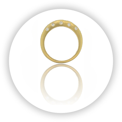 Yellow Gold Polka Dot Diamond Stacker Ring Yellow Gold Polka Dot Diamond Stacker Ring