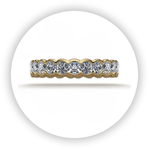 The Wave Diamond Ring in yellow gold