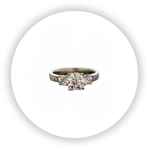Bikini Three Stone Channel Engagement Ring