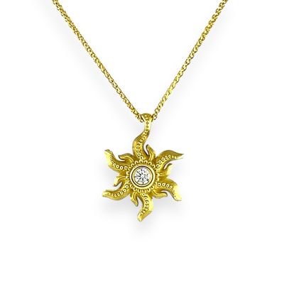 Diamond Sun Pendant in 18k Gold Diamond Sun Pendant in 18k Gold