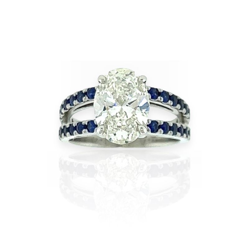 Split Shank Sapphire + Lab Grown Diamond Ring