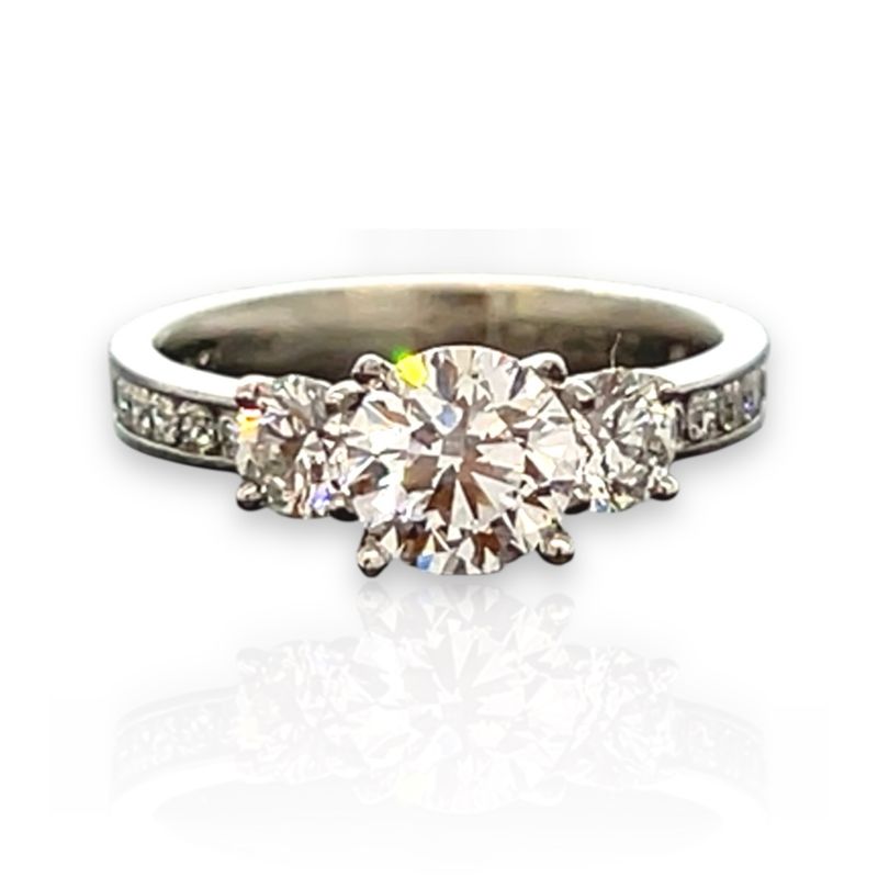 Bikini Three Stone Channel Engagement Ring