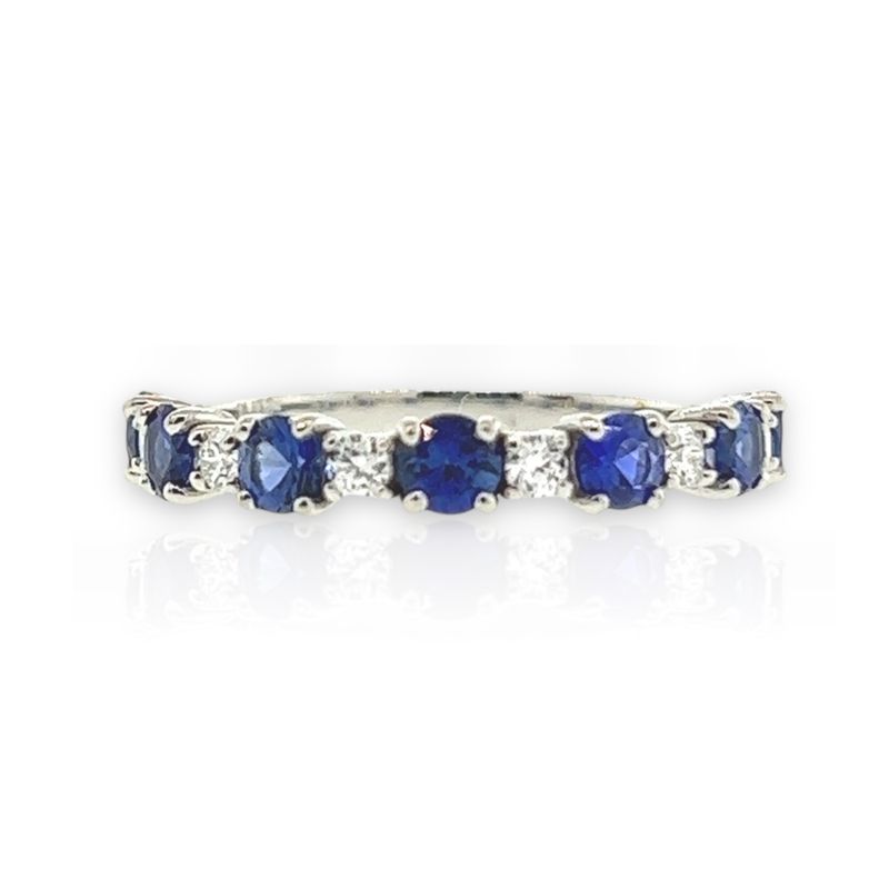 Platinum Sapphire and Diamond Band