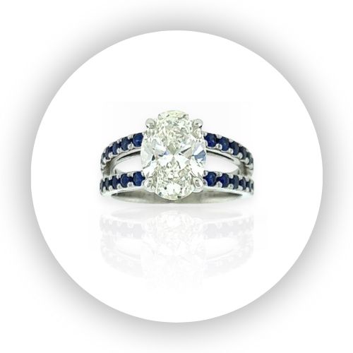 Split Shank Sapphire + Lab Grown Diamond Ring Split Shank Sapphire + Lab Grown Diamond Ring