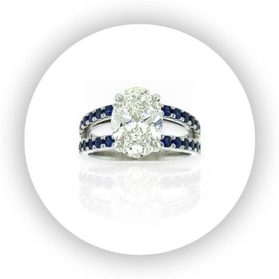 Split Shank Sapphire + Lab Grown Diamond Ring