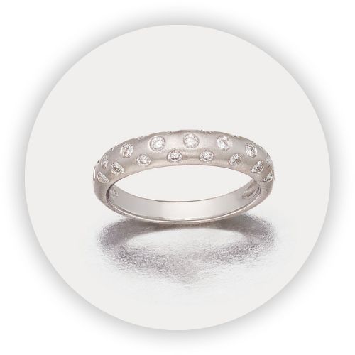 Platinum Polka Dot Diamond Stacker Ring Platinum Polka Dot Diamond Stacker Ring