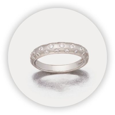 Platinum Polka Dot Diamond Stacker Ring Platinum Polka Dot Diamond Stacker Ring