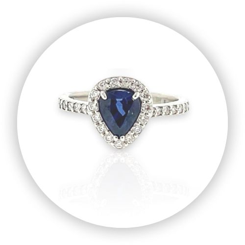 Pear Shape Ceylon Sapphire Ring Pear Shape Ceylon Sapphire Ring