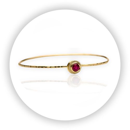 Hand Wrought Gold Ruby Avalon Bracelet Hand Wrought Gold Ruby Avalon Bracelet