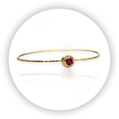 Hand Wrought Gold Ruby Avalon Bracelet
