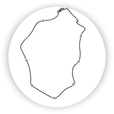 Sterling Blackberries Noir Chain + Vermeil Berries 20 inches with lobster clasp