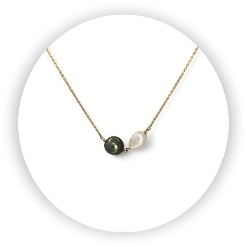 Black & White Cultured Pearl Necklace