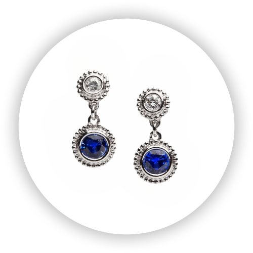 Sapphire Diamond Avalon Earrings