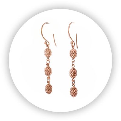 Blackberries Rose Gold Vermeil Drop Earrings