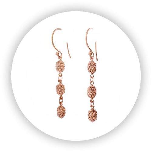 Blackberries Rose Gold Vermeil Drop Earrings