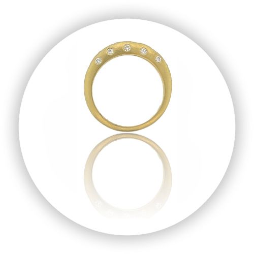 Yellow Gold Polka Dot Diamond Stacker Ring