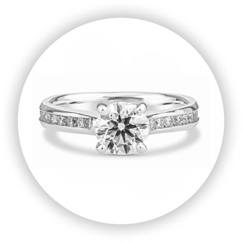 The Bikini Diamond Engagement Ring, 18k White Gold
