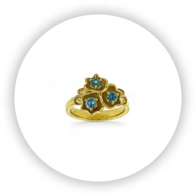 Florette Cluster Ring Blue Zircon