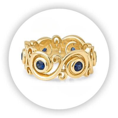 Sapphire Vine Band Ring