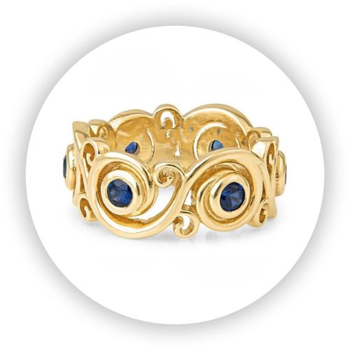 Sapphire Vine Band Ring
