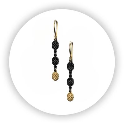 Blackberries Earrings Three Drop Noir One Gold Berry Blackberries Earrings Three Drop Noir One Gold Berry