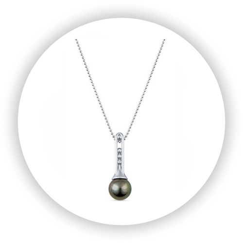 Art Deco Inspired Cultured Tahitian Pearl Pendant