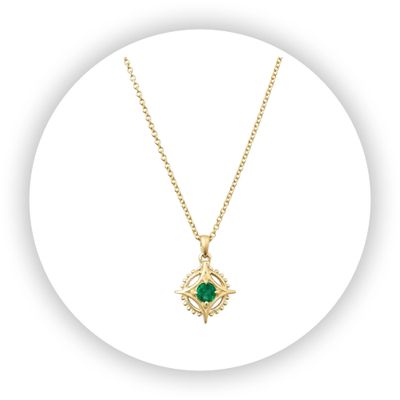 Star Medicine Wheel Pendant with Tsavorite Garnet Star Medicine Wheel Pendant with Tsavorite Garnet