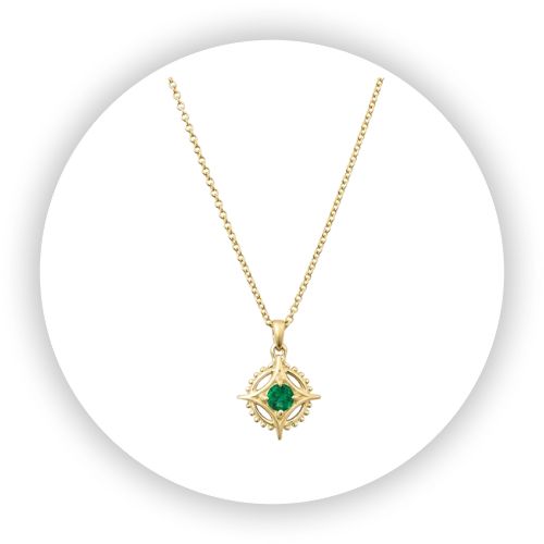 Star Medicine Wheel Pendant with Tsavorite Garnet