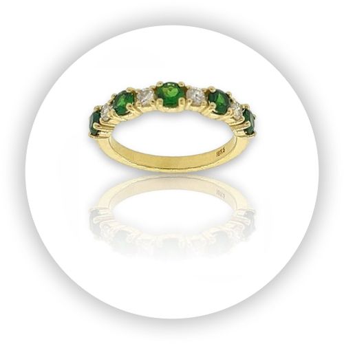Tsavorite and Diamond Ring