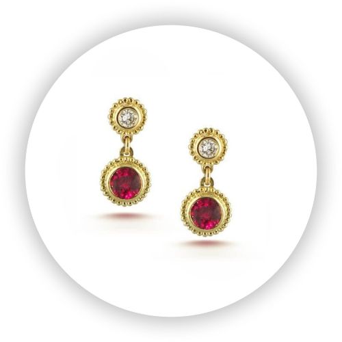 Ruby Diamond Avalon Earrings