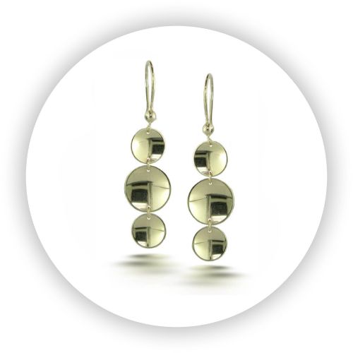 18k Yellow Gold Window Pane Earrings