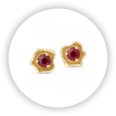 Ruby Florette Medium Stud Earring