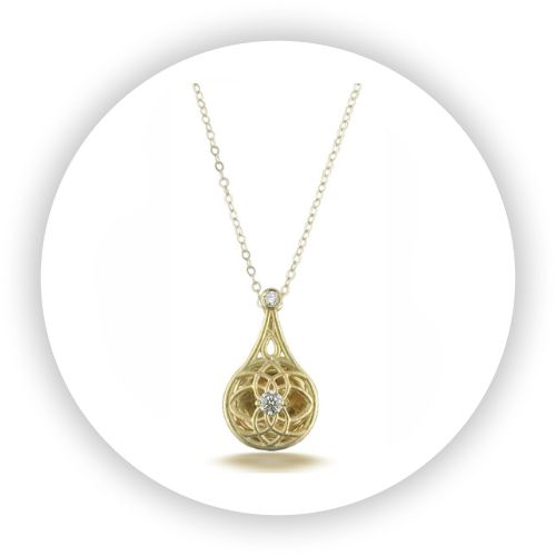 Octave Drop Diamond Pendant in 18k Yellow Gold