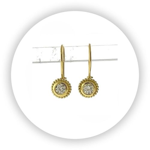 Diamond Avalon Drop Earrings 18k Yellow Gold