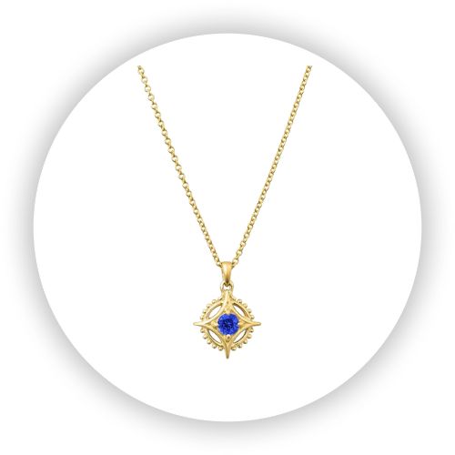 Star Medicine Wheel Sapphire Pendant