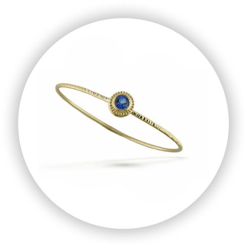 Hand Wrought Gold Sapphire Avalon Bracelet