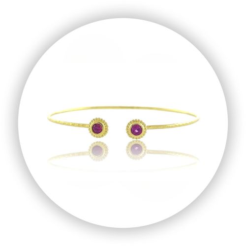 Ruby 18k Gold Avalon Cuff Bracelet