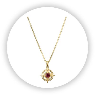 Star Medicine Wheel Pendant with Ruby